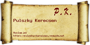 Pulszky Kerecsen névjegykártya